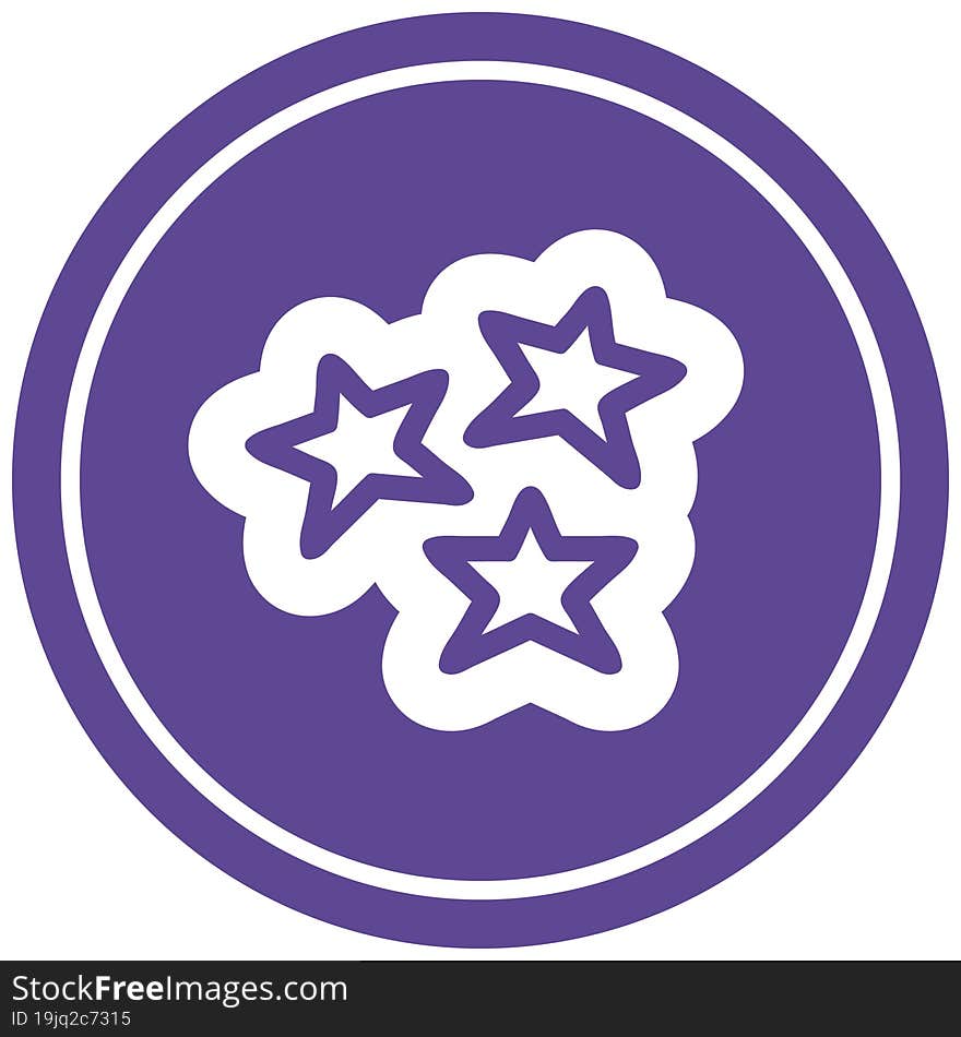 star shapes circular icon