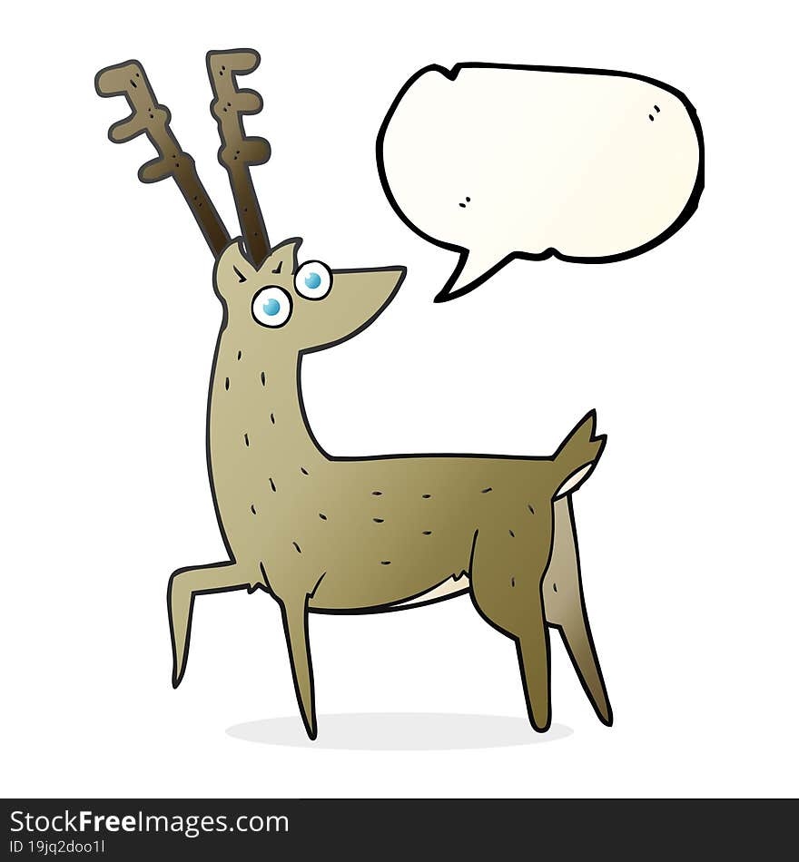 freehand drawn speech bubble cartoon stag