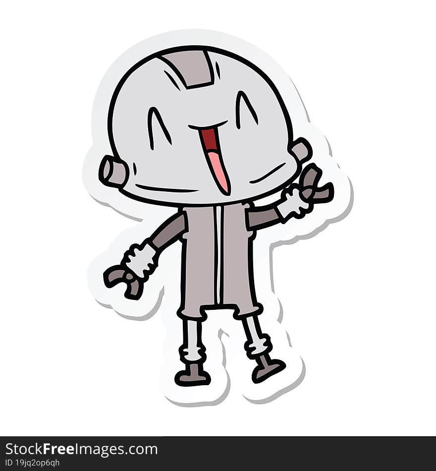 sticker of a cartoon robot