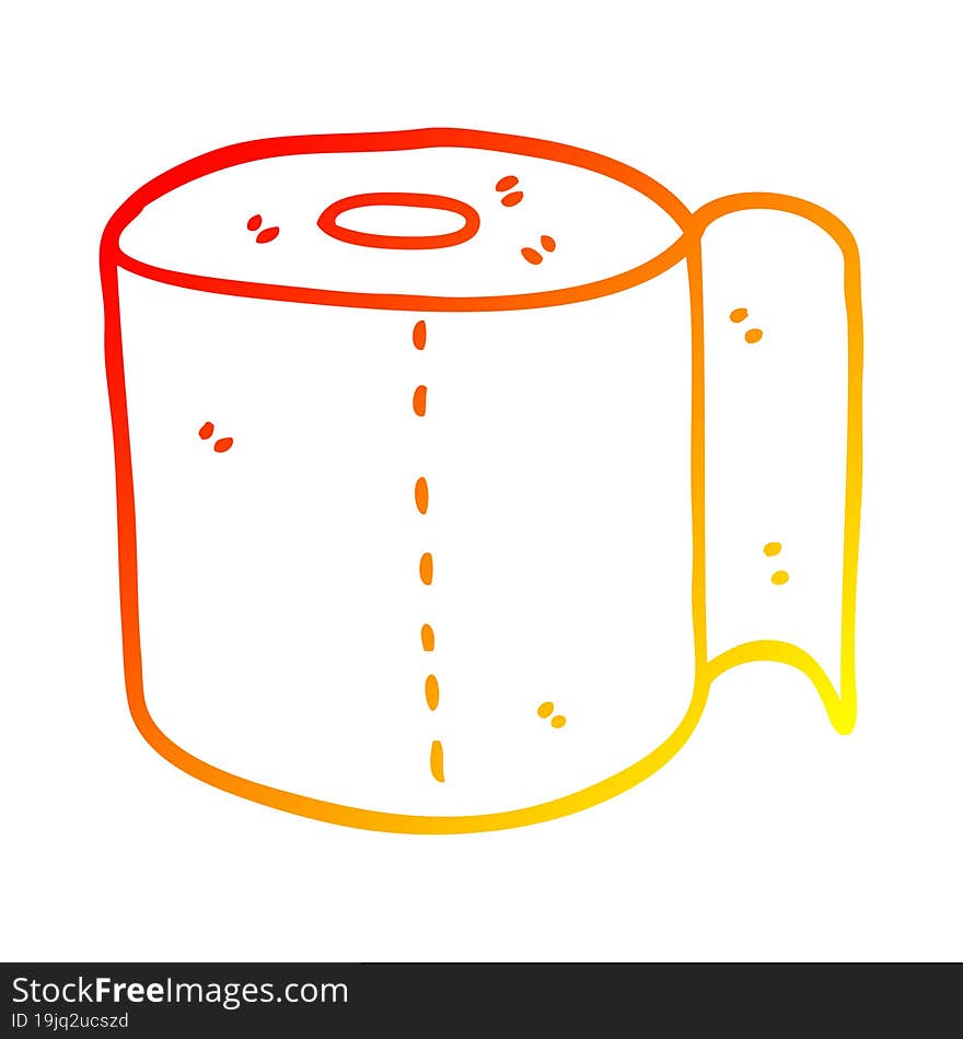 warm gradient line drawing cartoon toilet roll