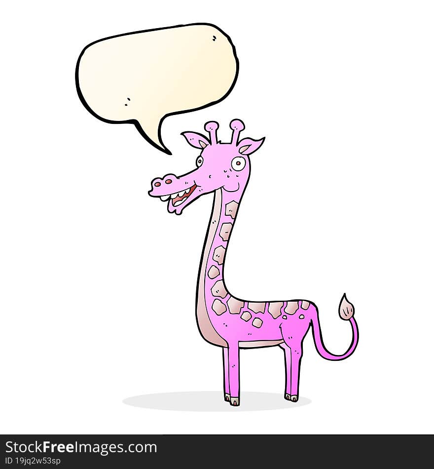 Cartoon Giraffe With Speech Bubble