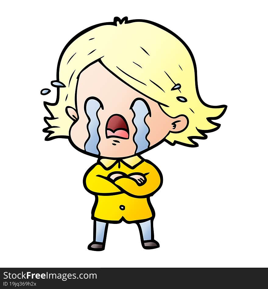 cartoon woman crying. cartoon woman crying