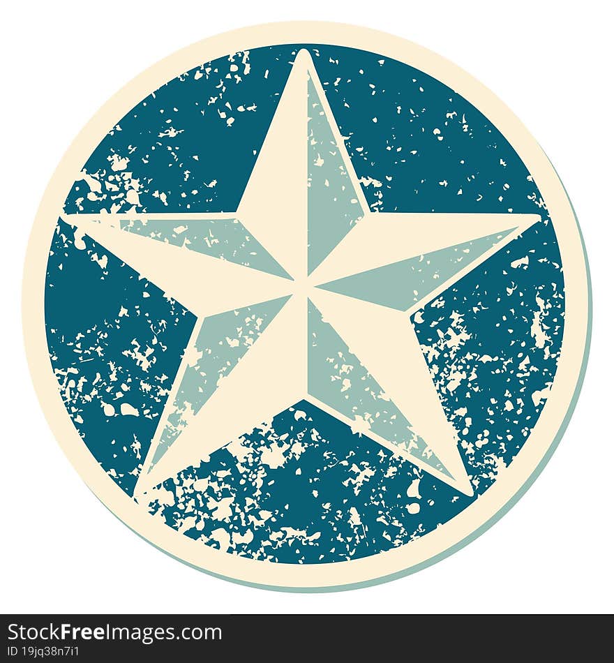 iconic distressed sticker tattoo style image of a star. iconic distressed sticker tattoo style image of a star