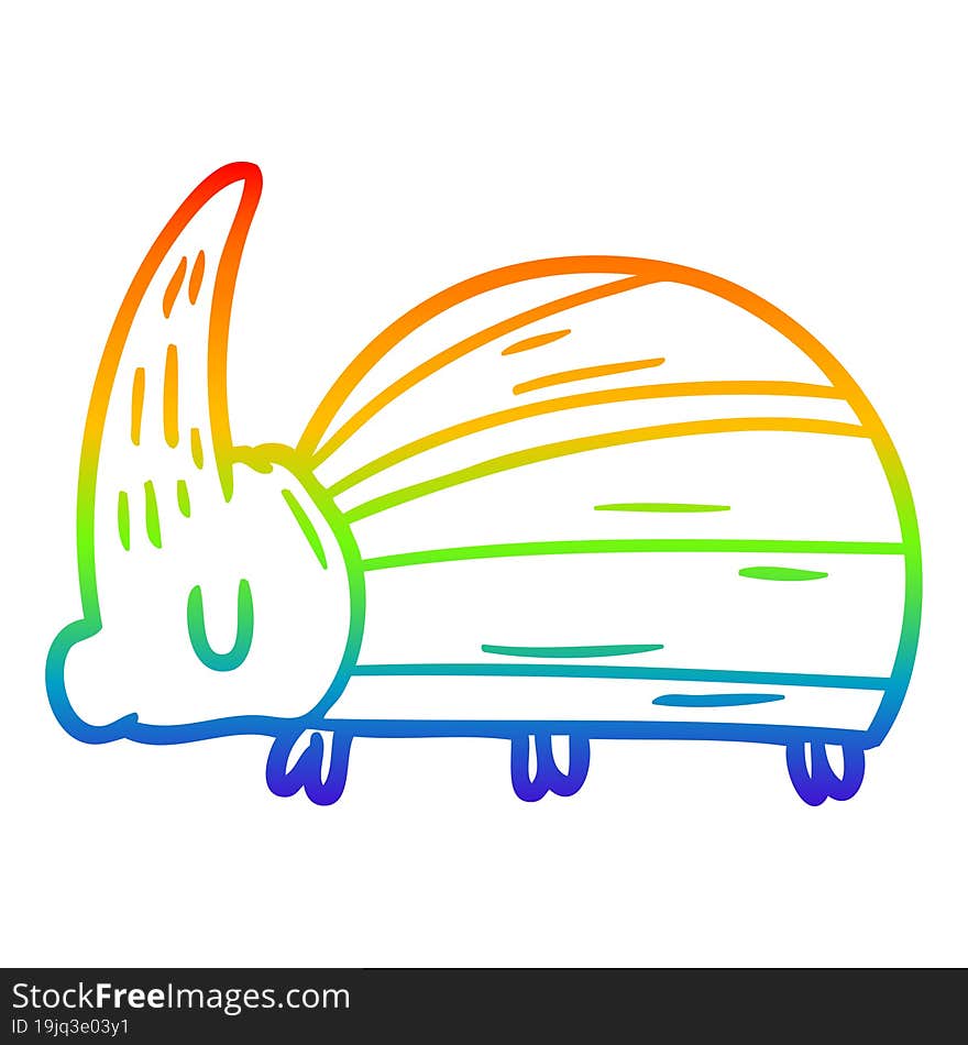 rainbow gradient line drawing giant beetle cartoon