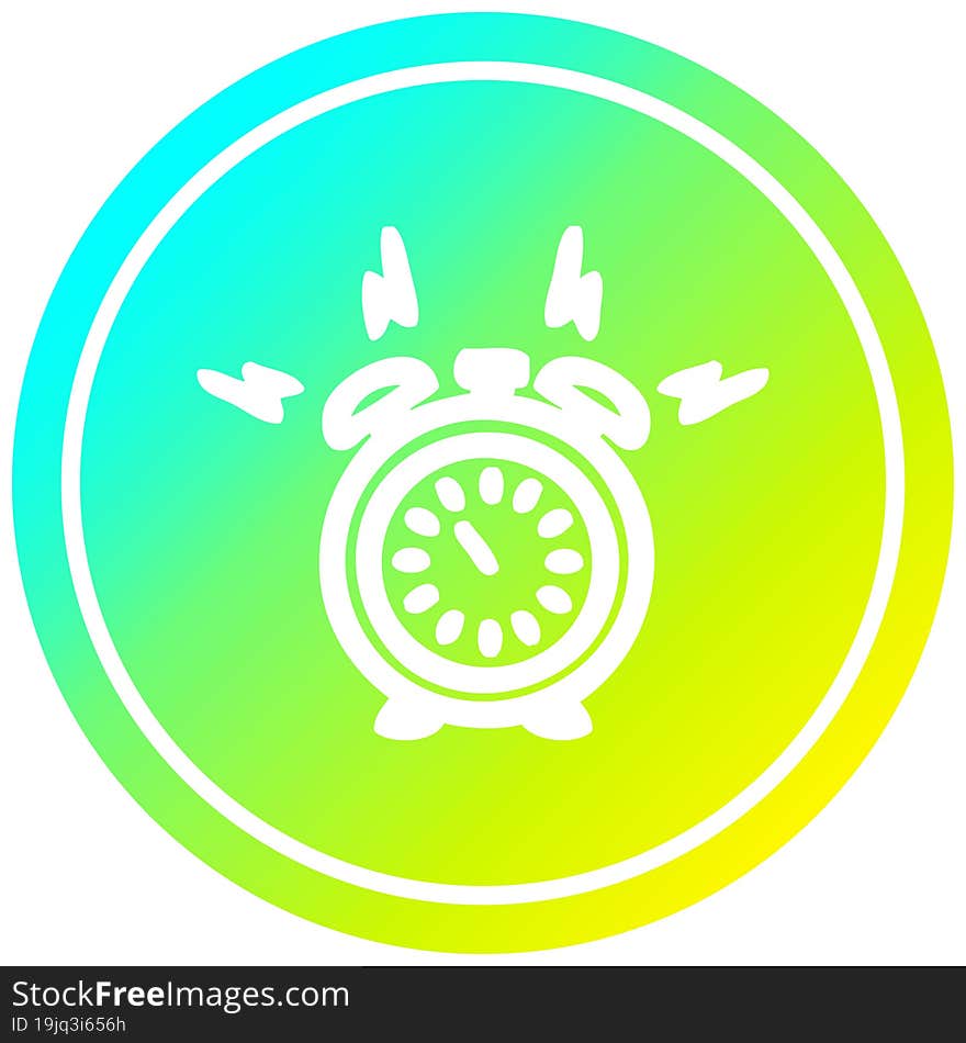 Alarm Clock Circular In Cold Gradient Spectrum