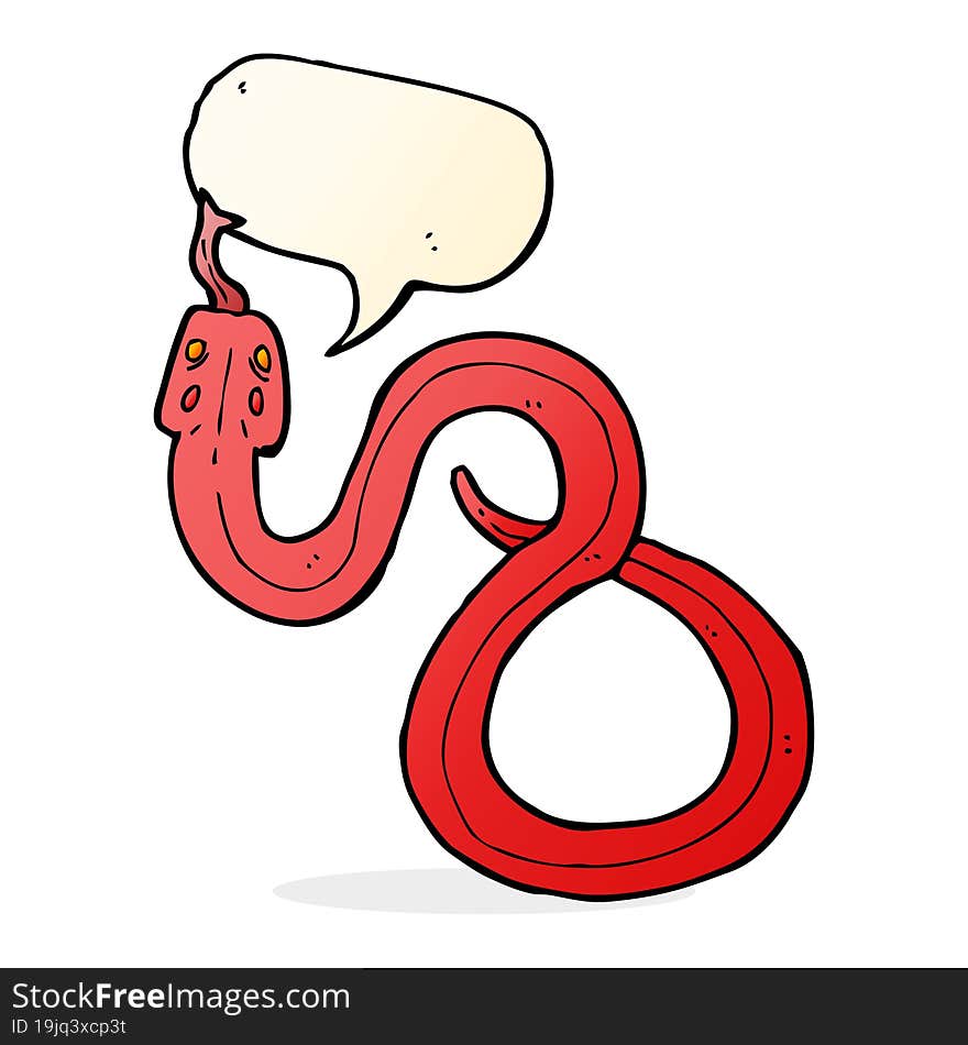 Cartoon Snake With Speech Bubble