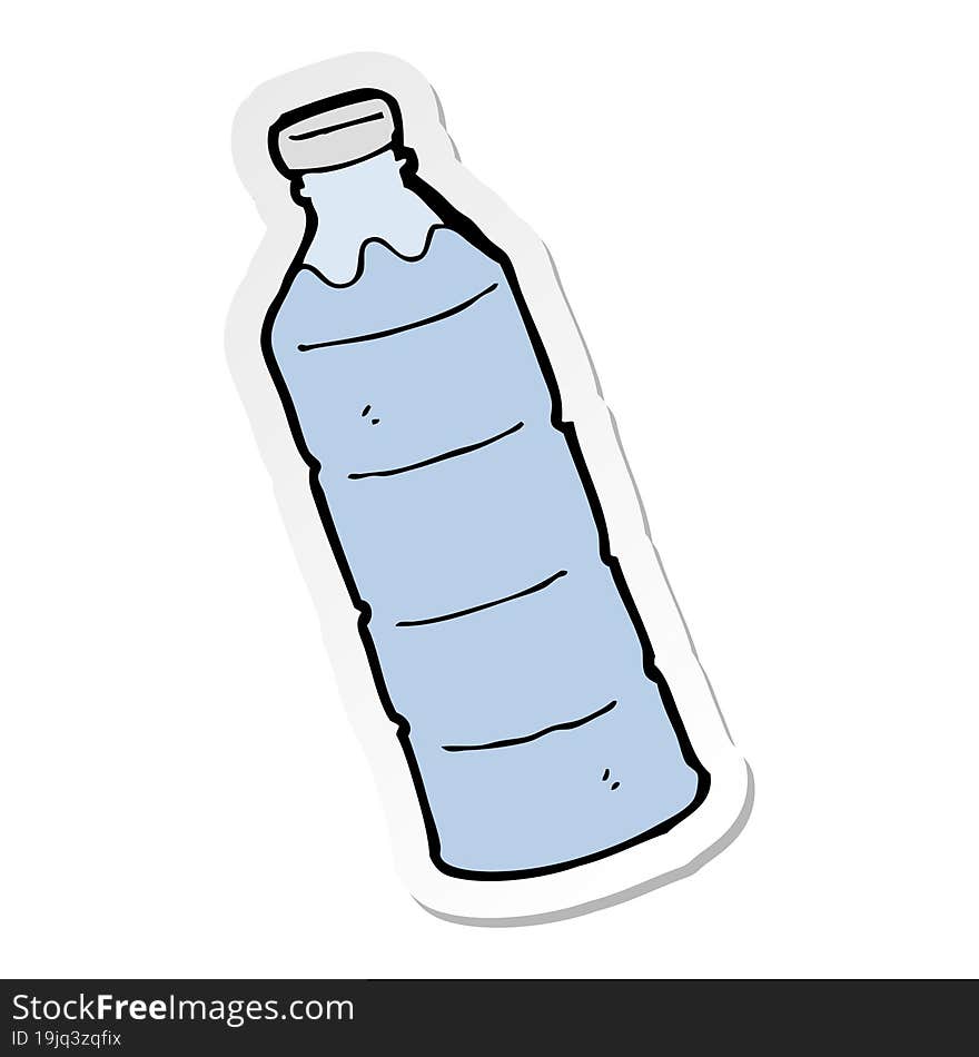 Sticker Of A Cartoon Water Bottle