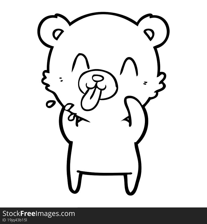 rude cartoon polar bear sticking out tongue. rude cartoon polar bear sticking out tongue