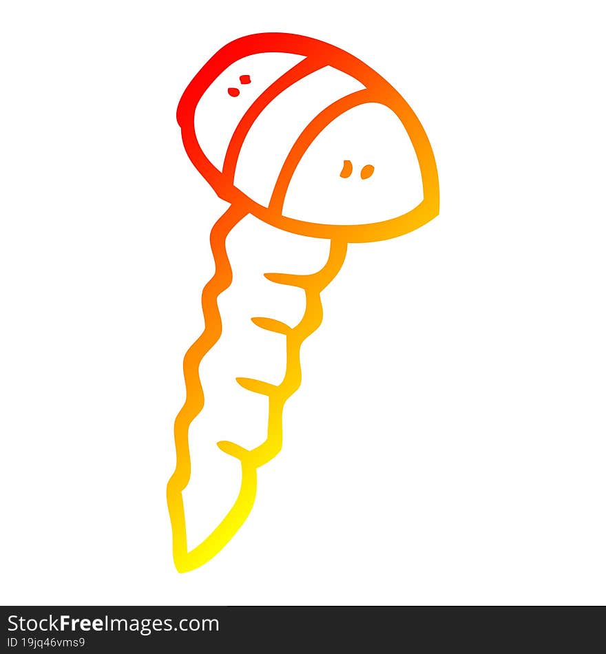 warm gradient line drawing cartoon screw