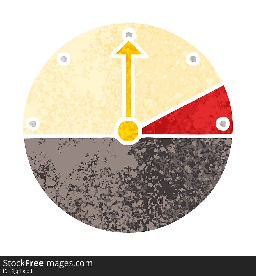 retro illustration style cartoon speedometer