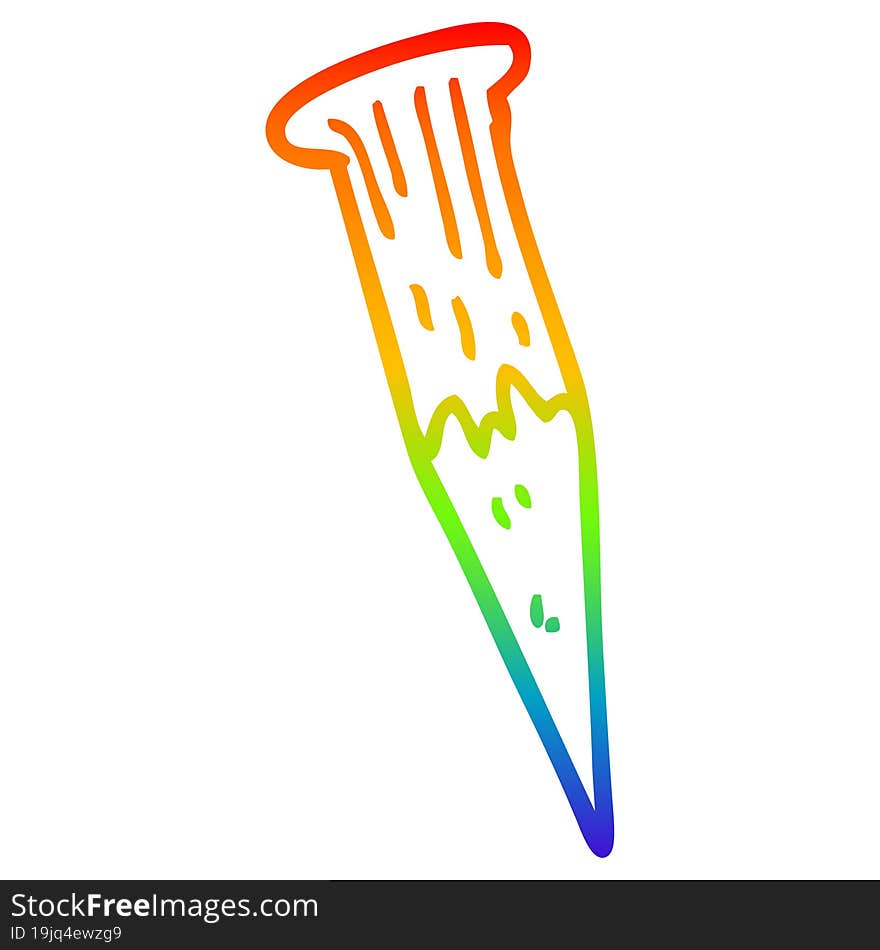 rainbow gradient line drawing cartoon wooden stake