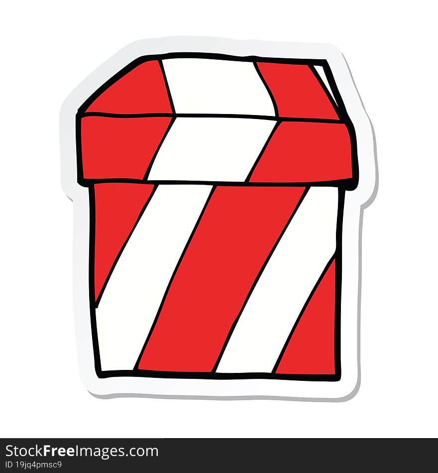 Sticker Of A Cartoon Gift Box