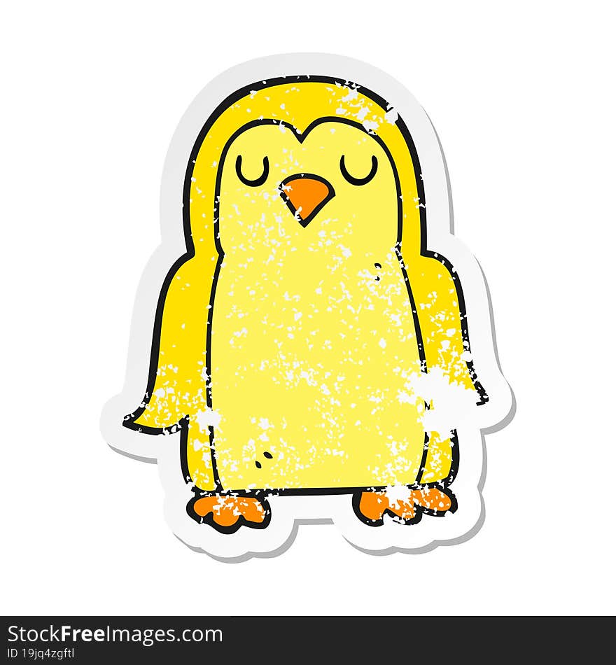 retro distressed sticker of a cartoon bird