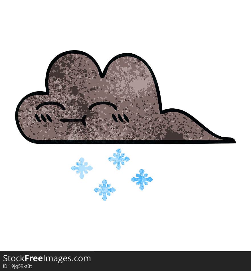 retro grunge texture cartoon storm snow cloud