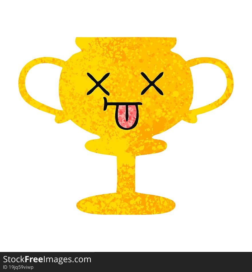 Retro Illustration Style Cartoon Trophy