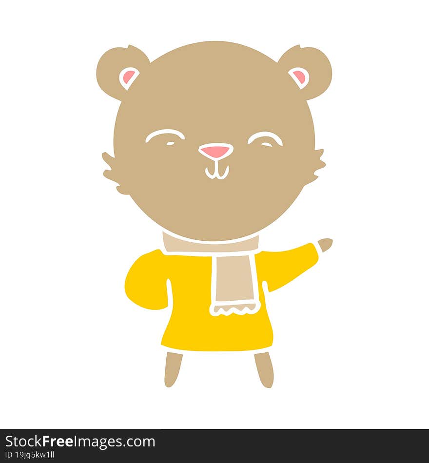 bear flat color style cartoon chraracter