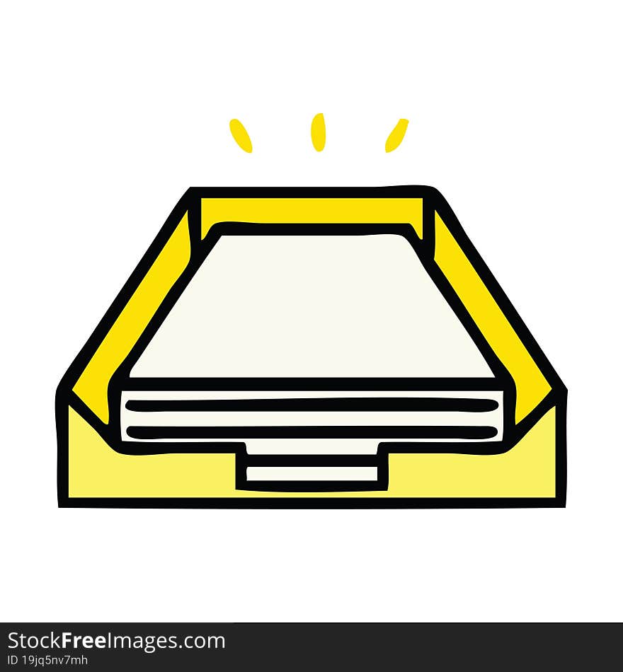 cute cartoon paper stack in tray