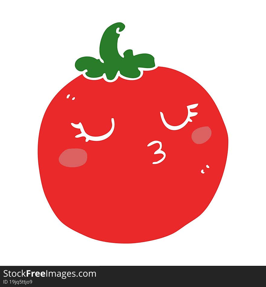 Flat Color Style Cartoon Tomato