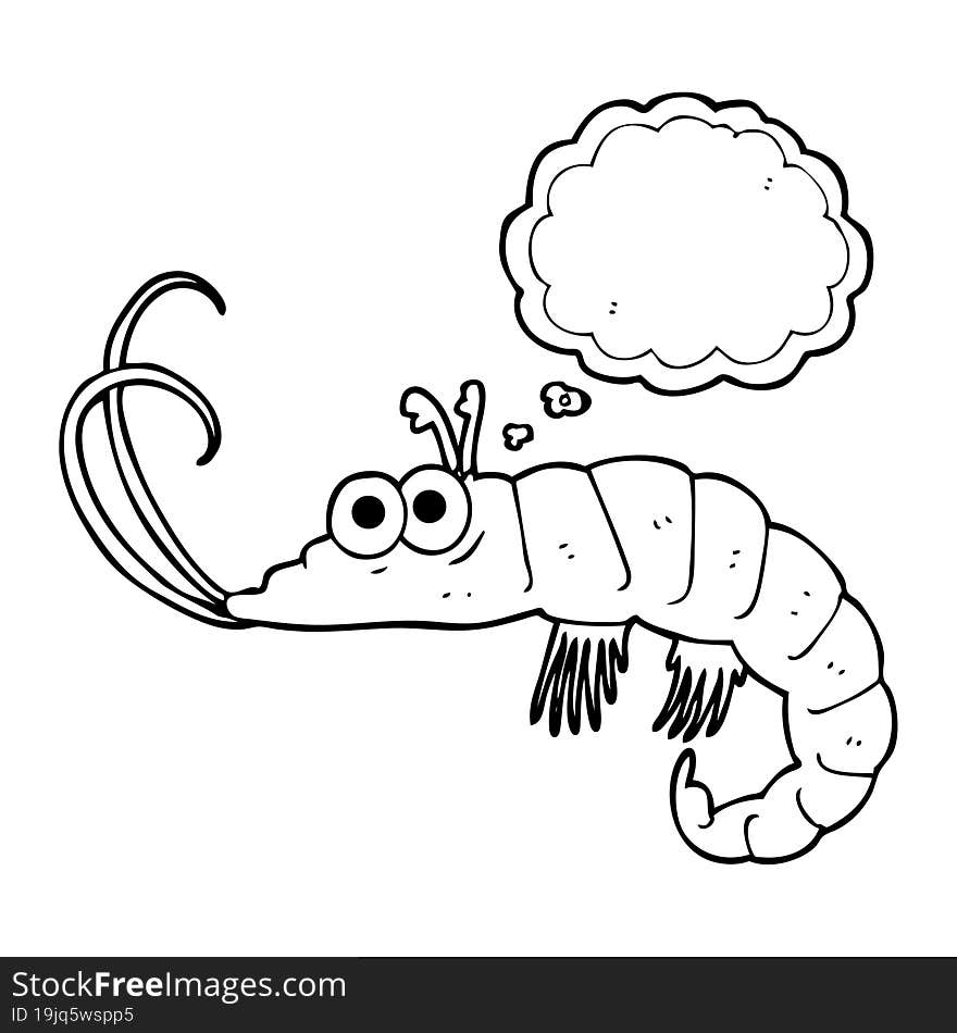 Thought Bubble Cartoon Shrimp