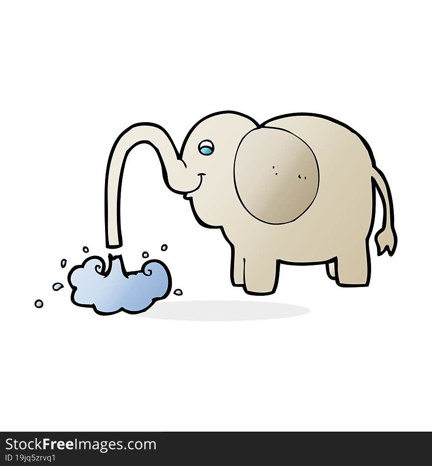 cartoon elephant squirting water