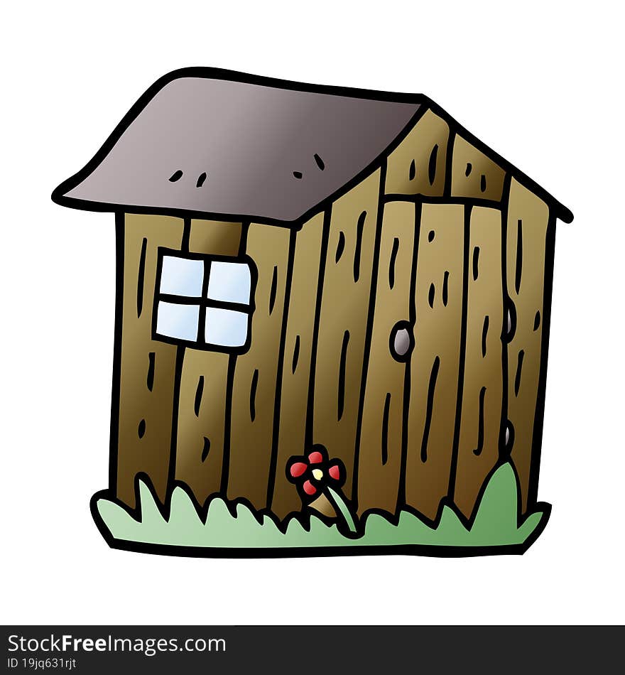 Cartoon Doodle Wood Shed