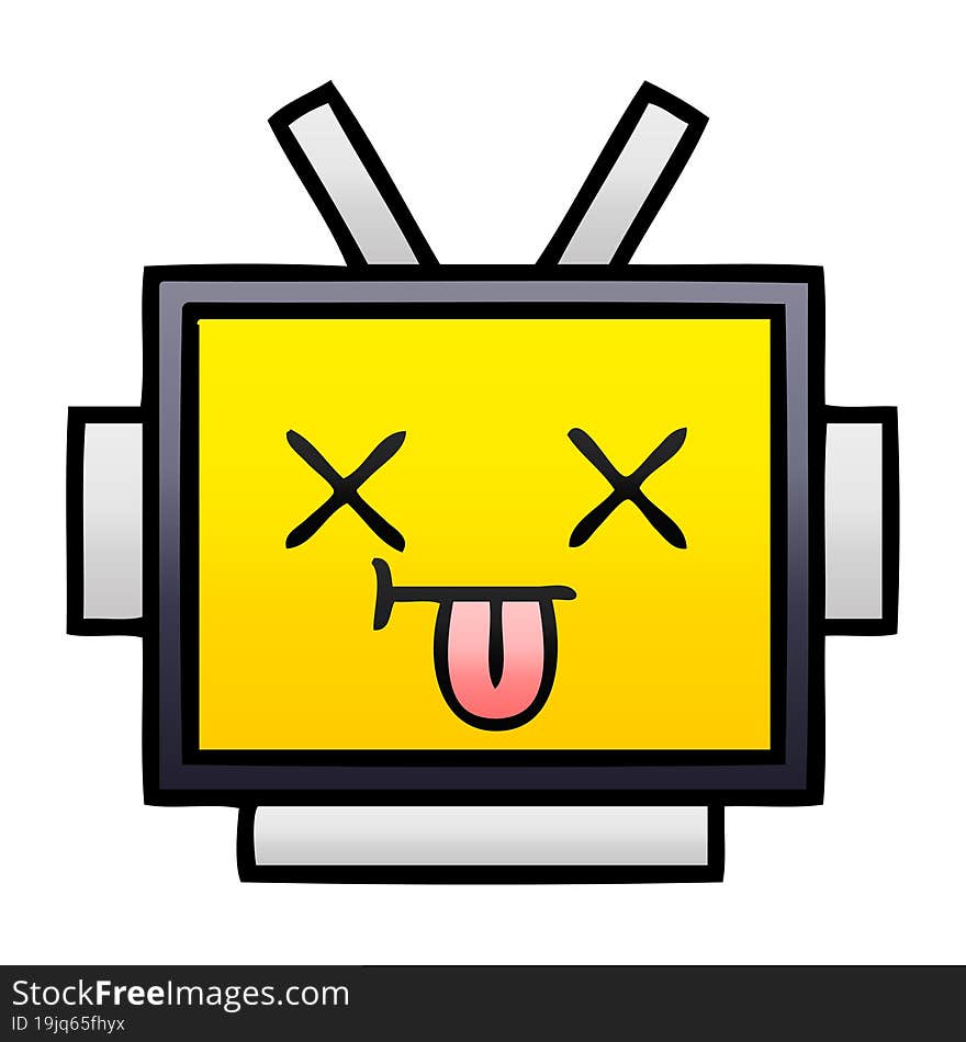 gradient shaded cartoon robot head