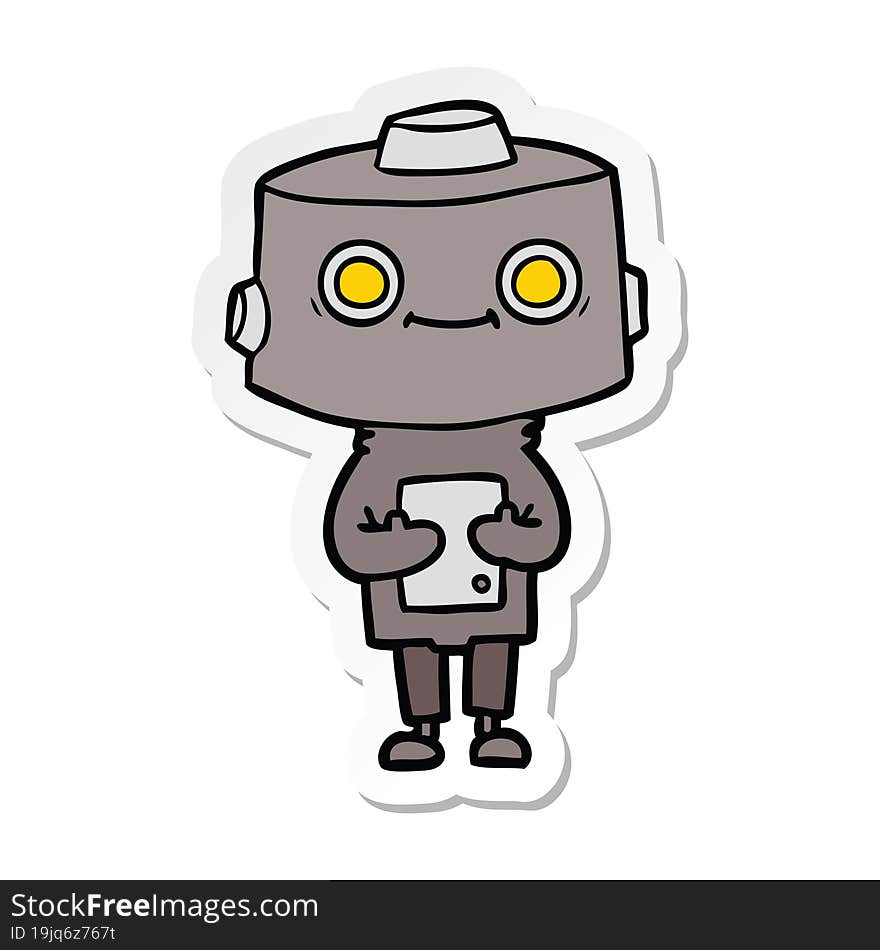 sticker of a cartoon robot