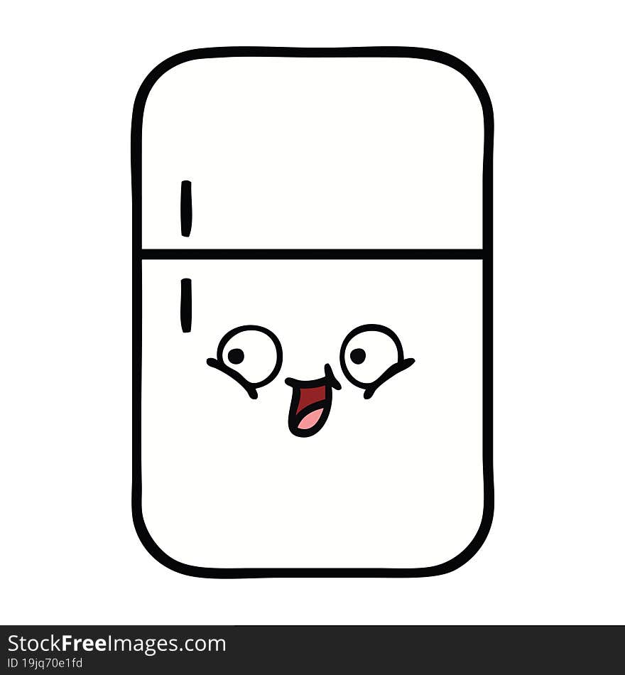 cute cartoon of a fridge freezer. cute cartoon of a fridge freezer