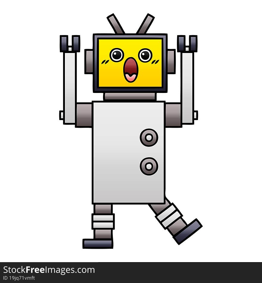 Gradient Shaded Cartoon Robot