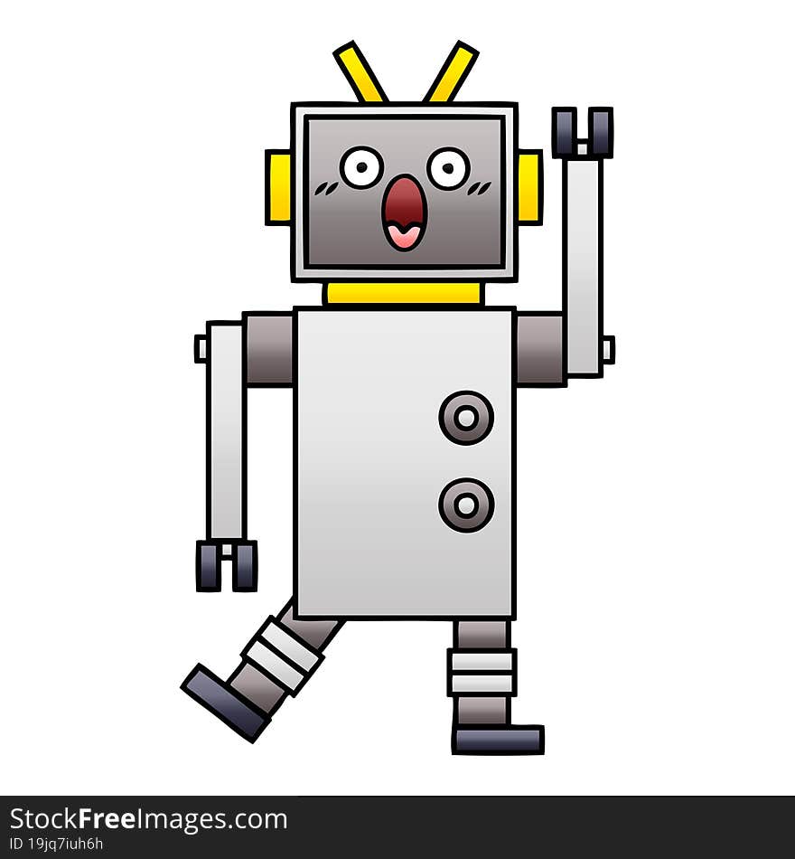 Gradient Shaded Cartoon Robot