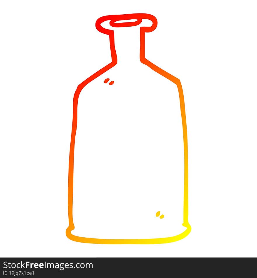 warm gradient line drawing of a cartoon green bottle