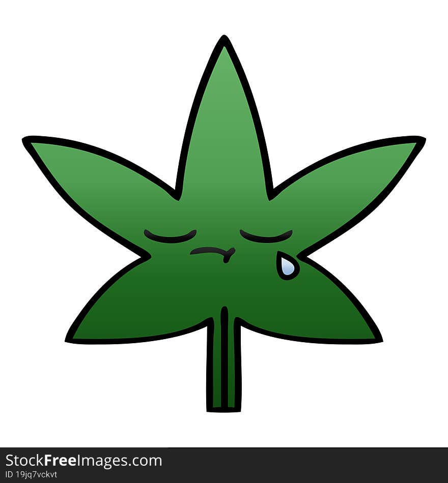 gradient shaded cartoon marijuana leaf