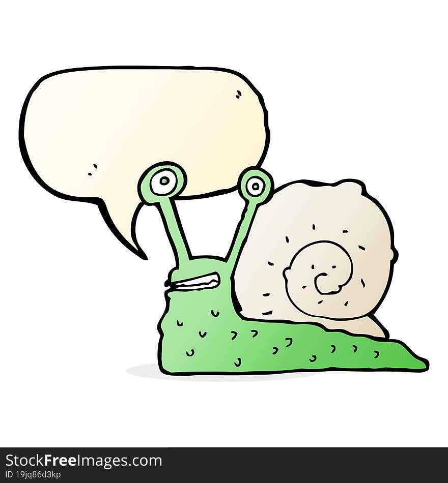 Cartoon Snail With Speech Bubble