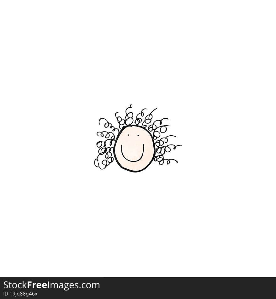 child\'s drawing of a happy female face