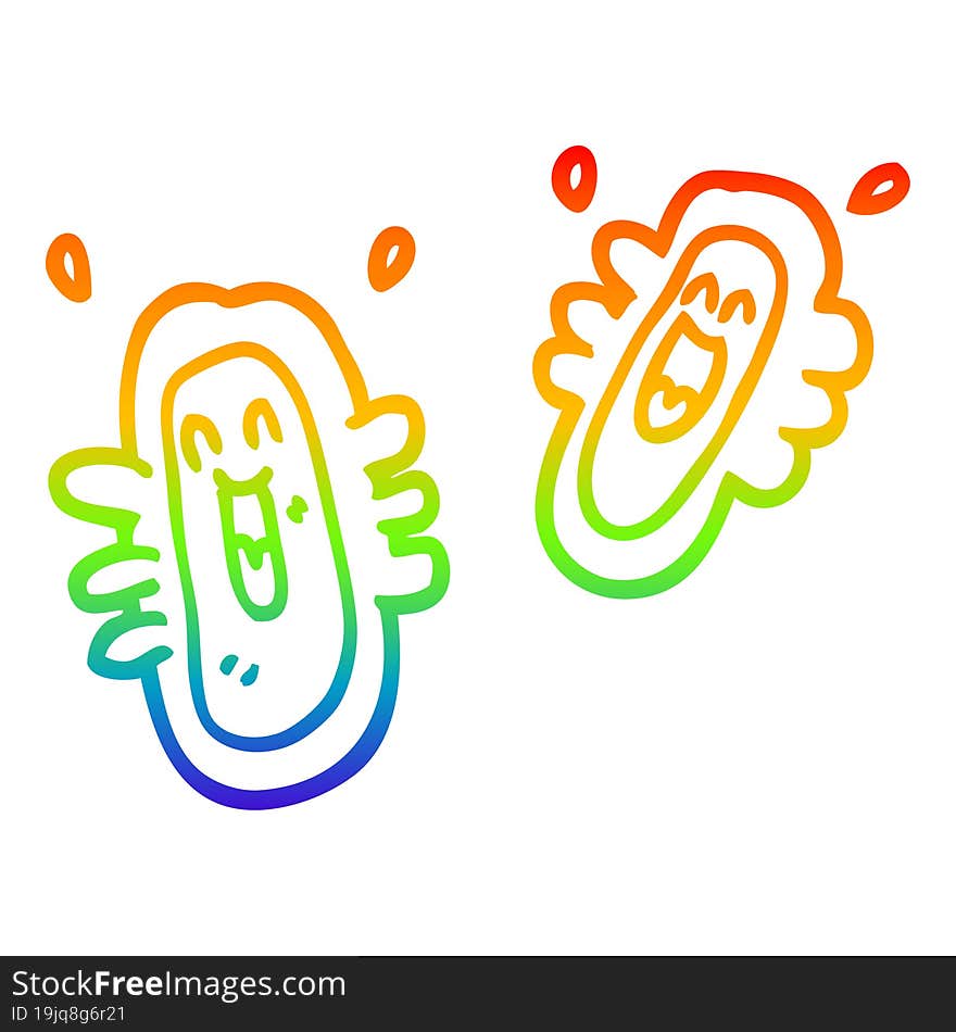 rainbow gradient line drawing cartoon blood cells