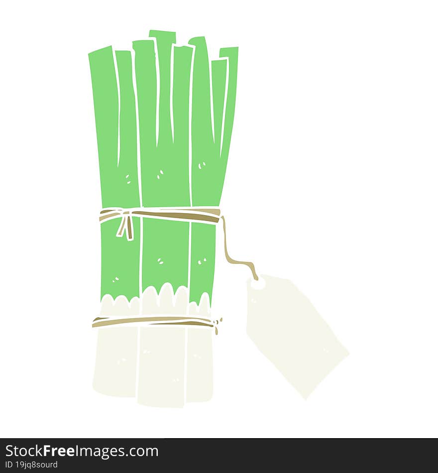 Flat Color Style Cartoon Organic Bunch Of Leeks