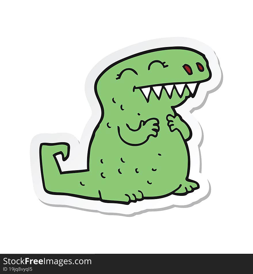 sticker of a cartoon dinosaur