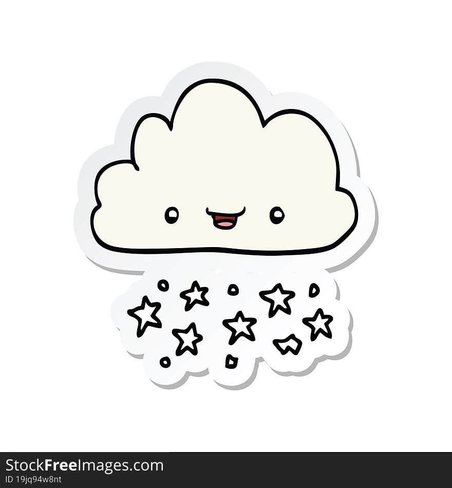 sticker of a cartoon storm cloud