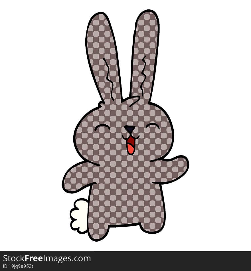 cartoon doodle happy rabbit