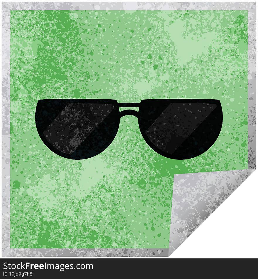 sunglasses graphic square sticker