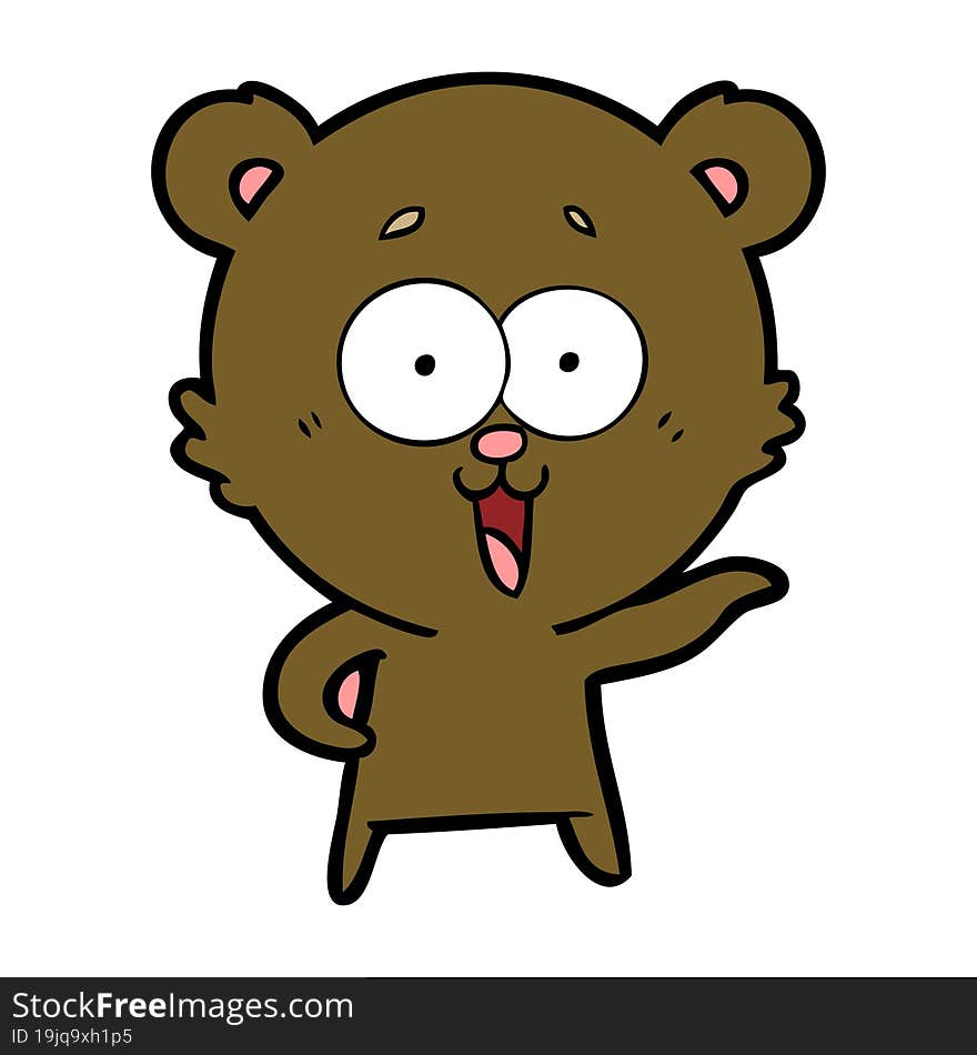 laughing teddy  bear cartoon. laughing teddy  bear cartoon