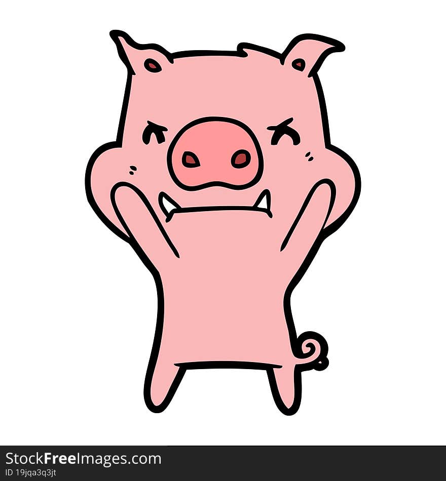 angry cartoon pig. angry cartoon pig