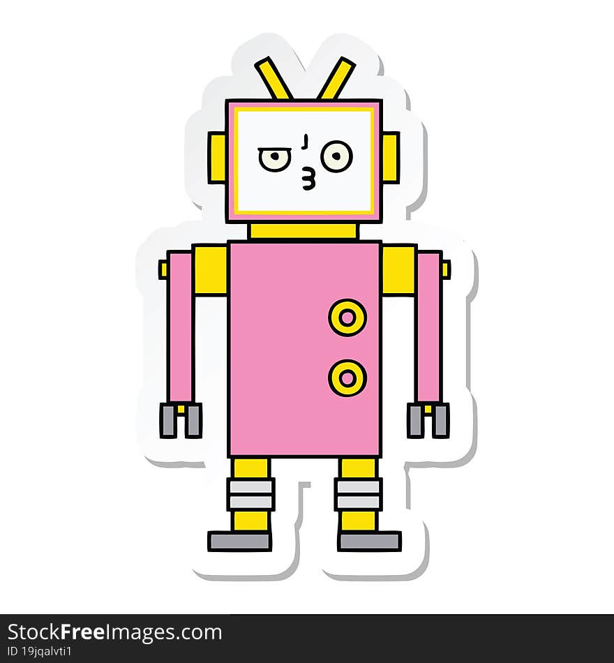 sticker of a cute cartoon robot