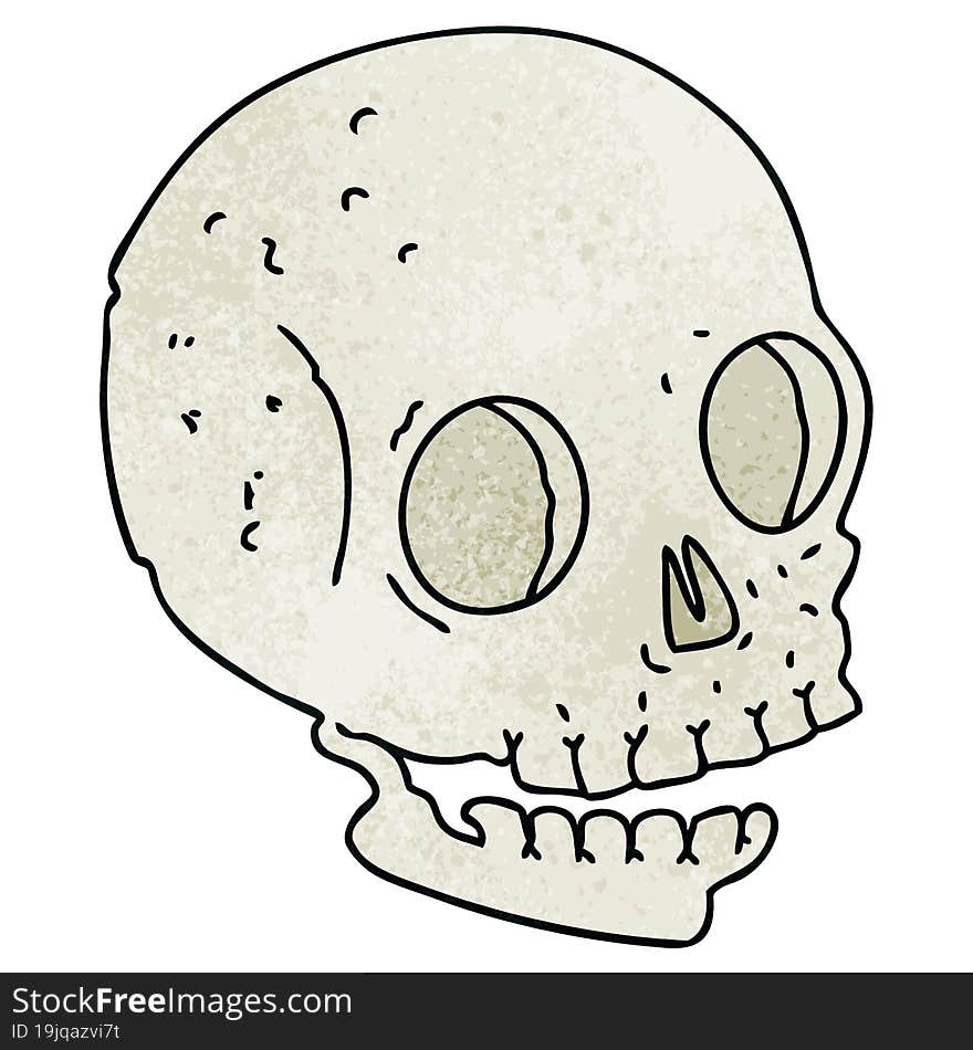 hand drawn quirky cartoon skull. hand drawn quirky cartoon skull