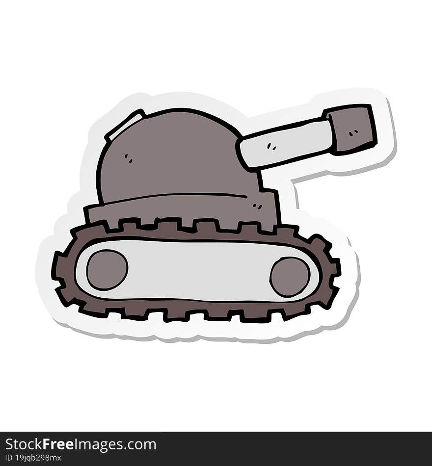 sticker of a cartoon tank