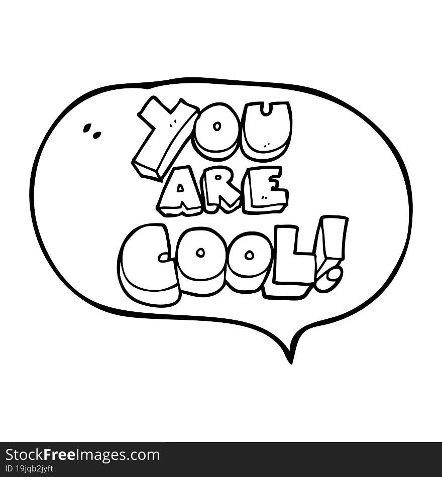 you are speech bubble cartoon cool symbol