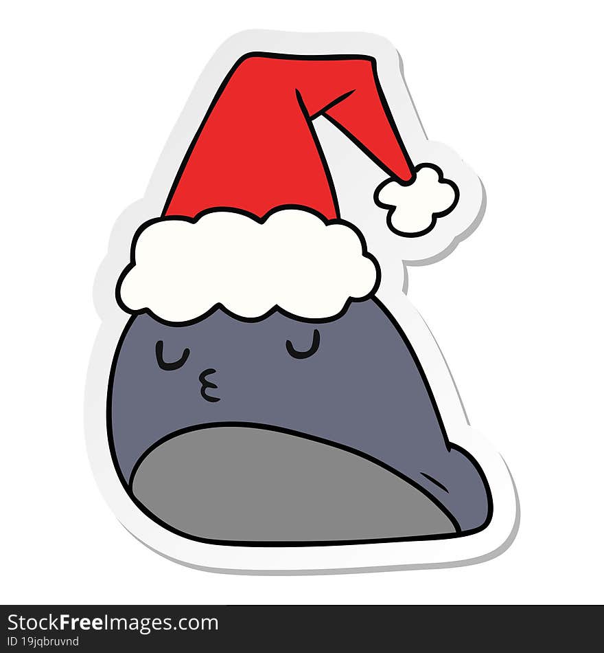 christmas sticker cartoon of kawaii slug