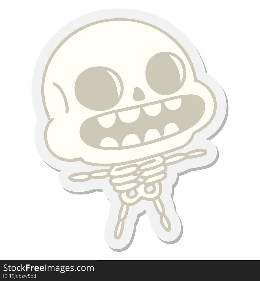 happy halloween skeleton sticker