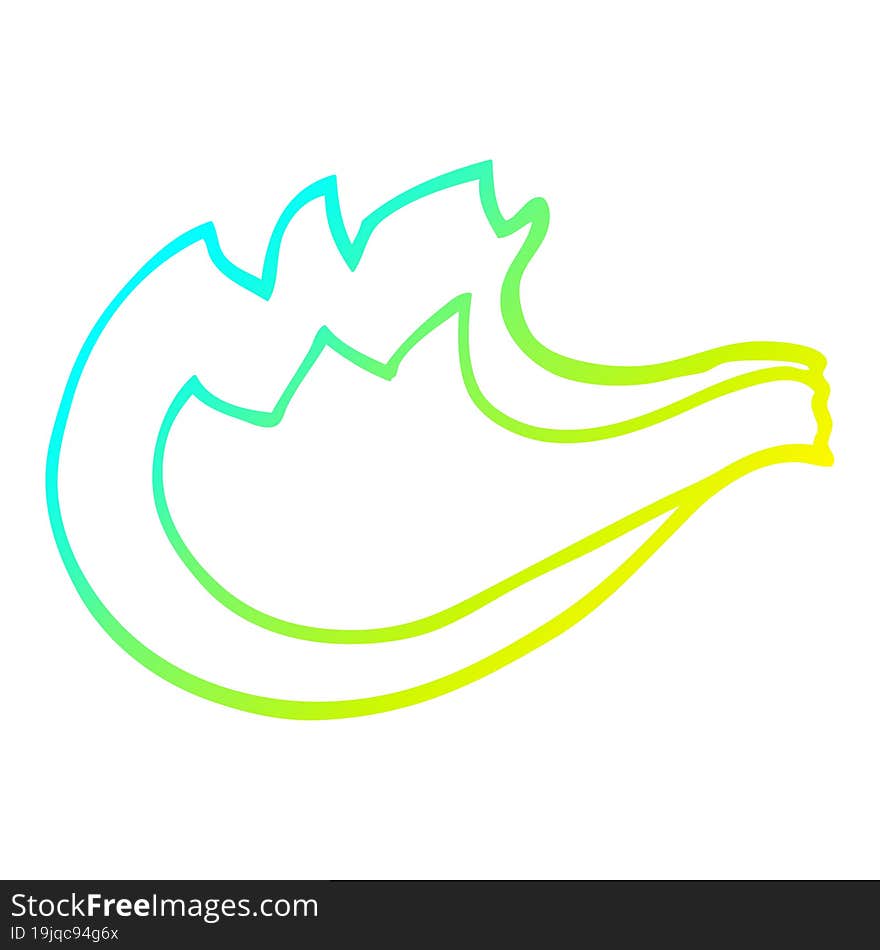 cold gradient line drawing of a cartoon blue gas flame