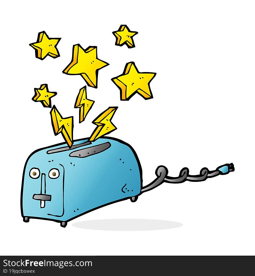 cartoon sparking toaster